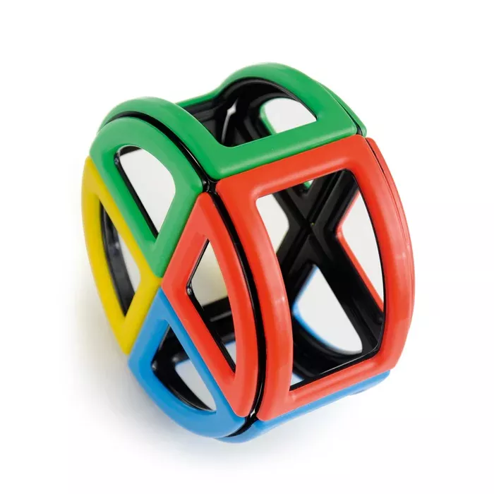 buntes kinderspielzeug, bunte ringe, ineinandergreifende ringe, geometrisches spielzeug, Plastikskulptur