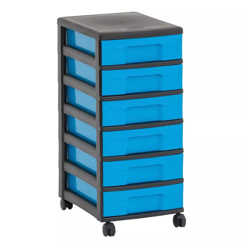 Werkzeugschubladen, Ablagebox, Rollkasten, 7 Schubladen, Rollunterschrank