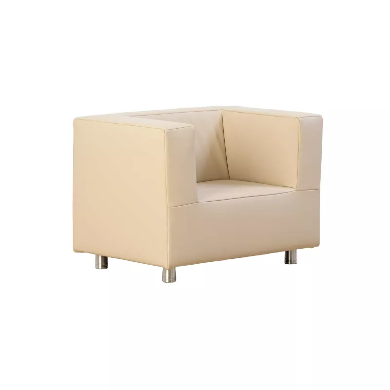 Sessel, Beige, Küchen-/-Wohnzimmerstuhl, PVC-Leder, Bequemer Sitz