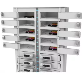 zioxi Volt – Smartphone-Wandspind, 20 Geräte USB-A-Anschluss mit Multikabel, Codeschloss