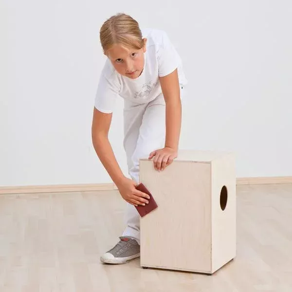 Kinder, Holzkiste, Schindel, Schleifpapier, Holzbox