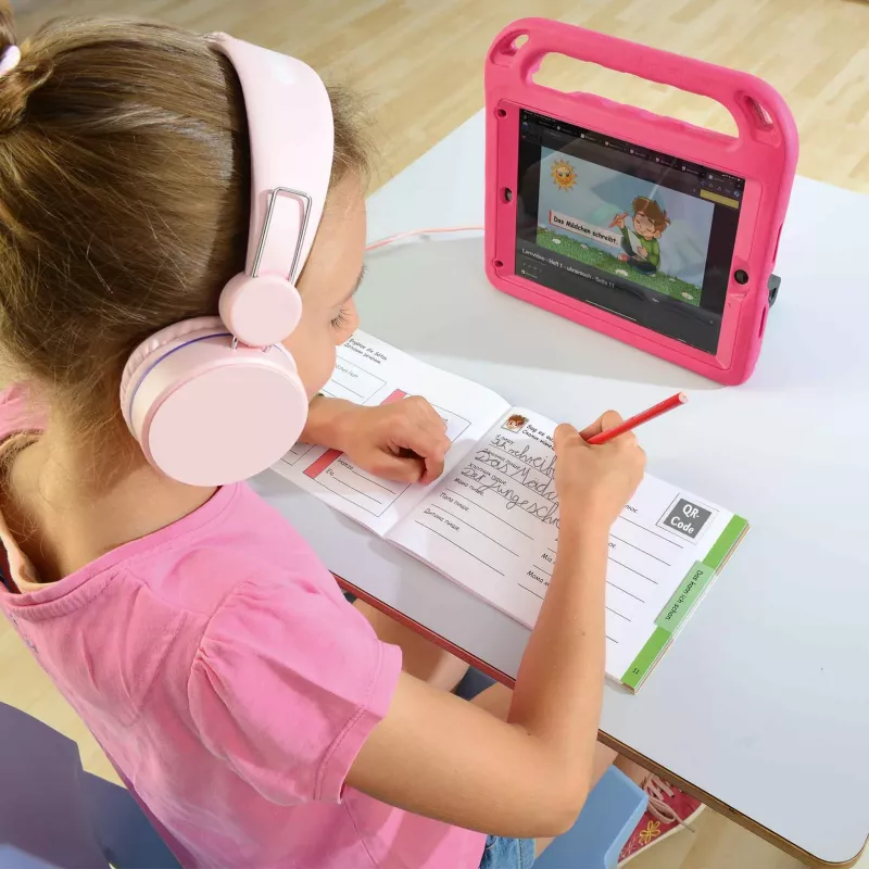 Kindertablet, Kopfhörer, Schreibtafel, Lerngerät, Bildschirm tablet