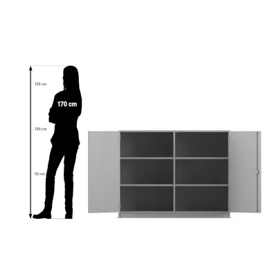 Sideboard, Schrank, Aufbewahrung, Medien, Grau