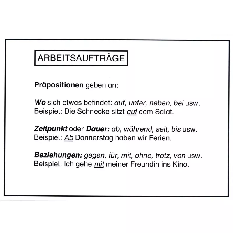 Bildungsplakat, Lernposter, Deutsch, Grammatik, Textbasierte