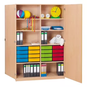 Klassenschrank XL - 16 flache Boxen