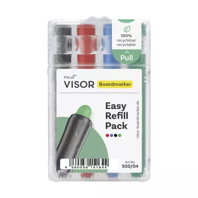 Boardmarker, Visor, Easy Refill Pack, Green cap, Multi-color caps