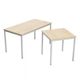 Stahlrohrtisch mit quadratischen Beinen
