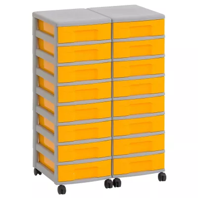 Werkzeugschubladen, Aufbewahrungsschrank, Rollschrank, Kastenset, Gelb grau