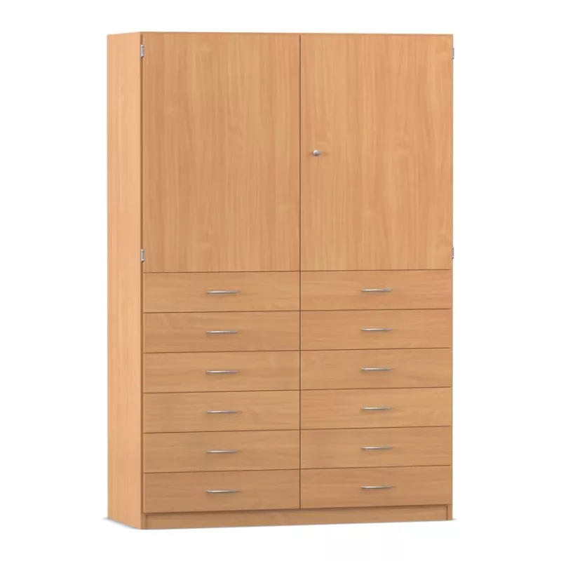 Kleiderschrank, Holzoptik, Schubladen, Doppeltür, Hängeschrank