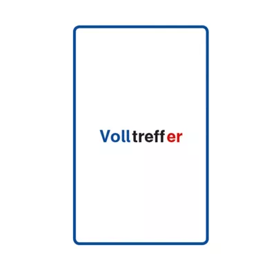 Karte, Kartenrücken, Volltreffer Logo, Spielkarte, Blauer Rand