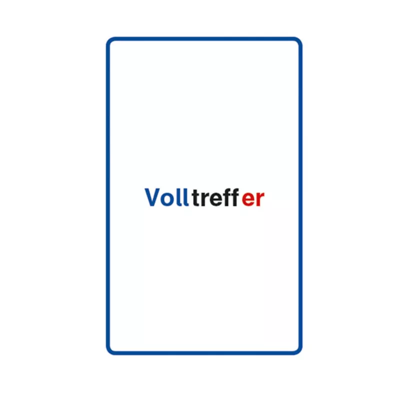 Karte, Kartenrücken, Volltreffer Logo, Spielkarte, Blauer Rand