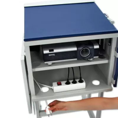 projektor, Beamer, Kabel, Werkbank, Schrank