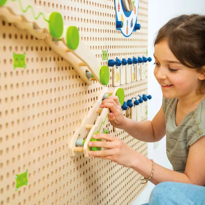Kinderwerkbank, Holzwerkbank, Kugelbahn, Holzspielzeug, Sortierbahn