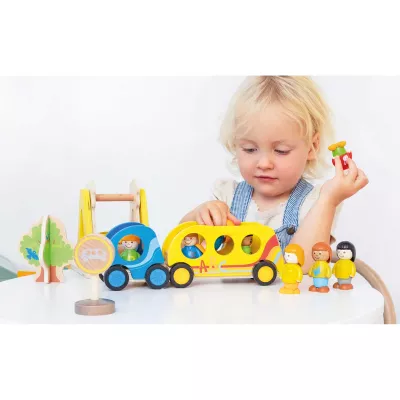 Kinder Spielzeug, Holzspielzeug, Bauernwagen, Läufer/Bus, Figuren