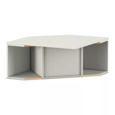niedriger Schrank, Aufbewahrungseinheit, weiß, offene Fächer, Flat-Pack