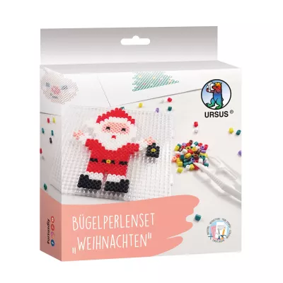 Perlenbild, Weihnachtsmann, Perlenkunst, DIY-Set, Hama-Perlen
