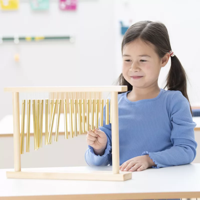 Kinderspiel, Gewichtsspiel, Stäbe, Holzrahmen, Pädagogisches Spiel