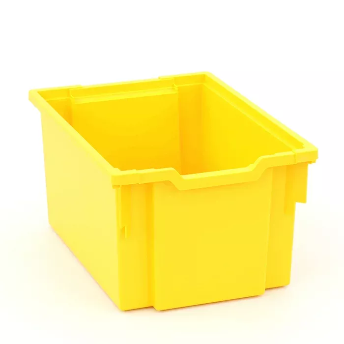 gelb, Aufbewahrungsbehälter, Kunststoffbox, offener Deckel, Behälter