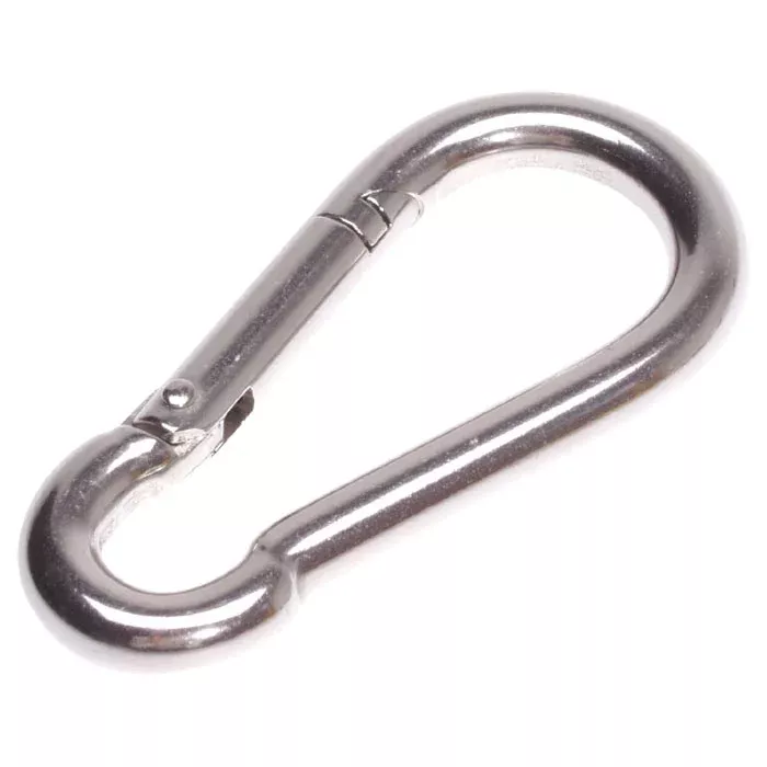Karabiner, Edelstahl, Doppelkarabiner, Schließe, Metallisch
