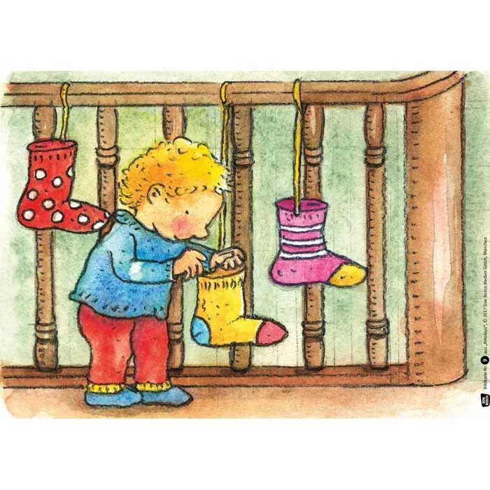Kind, Stiefel, Socken, hängende Socken, Holzgeländer