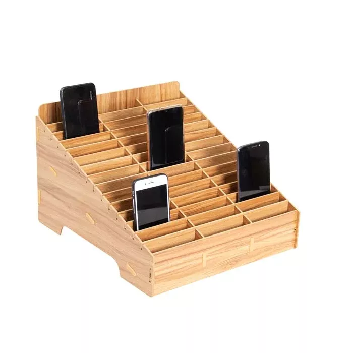 Telefonhalter, Holz-Organizer, Handyregal, Schlitzenständer, Schreibtisch-Organizer