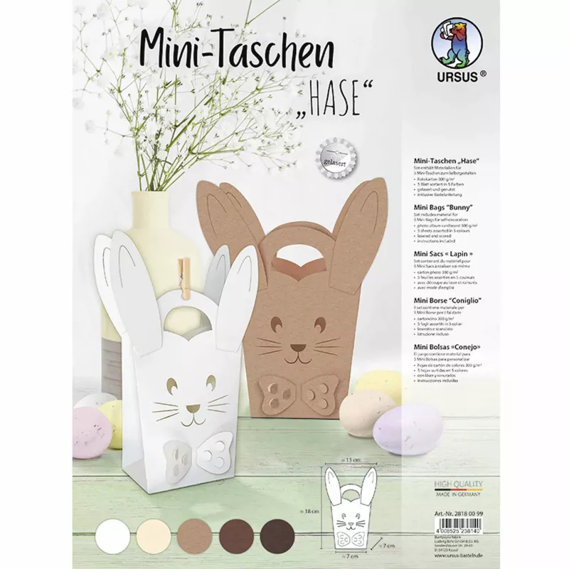Osterbox, Pappkarton, Hase Motiv, Brauner Hase, Weißer Hase