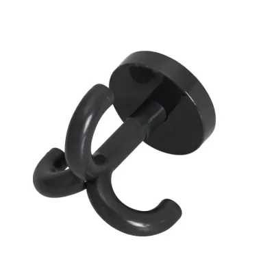 Wandhaken, Doppelhaken, schwarz, Metall, Schraubmontage