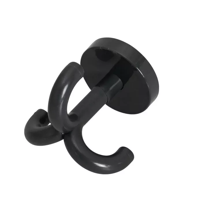 Wandhaken, Doppelhaken, schwarz, Metall, Schraubmontage