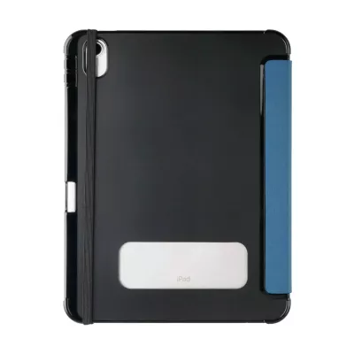 Tablet-Hülle, iPad-Hülle, schwarze Hülle, Gummiband, blaue Kante