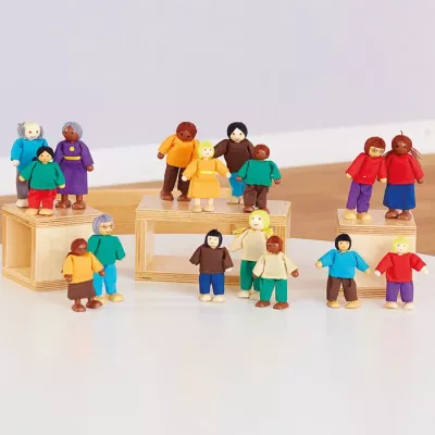 Kinderspielzeug, Holzfiguren, Miniaturfiguren, Bodenfiguren, Multicolor