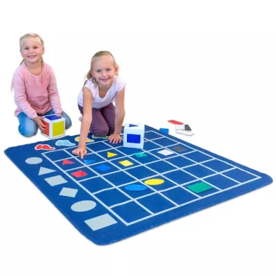 Spielteppich, Lernteppich, Bauspiel, Geometrische Formen, Kinder spielen