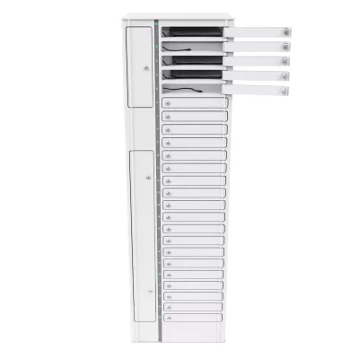 Servergehäuse, Rack-Einheit, 13U Rack, weißes Metall, Schubladen