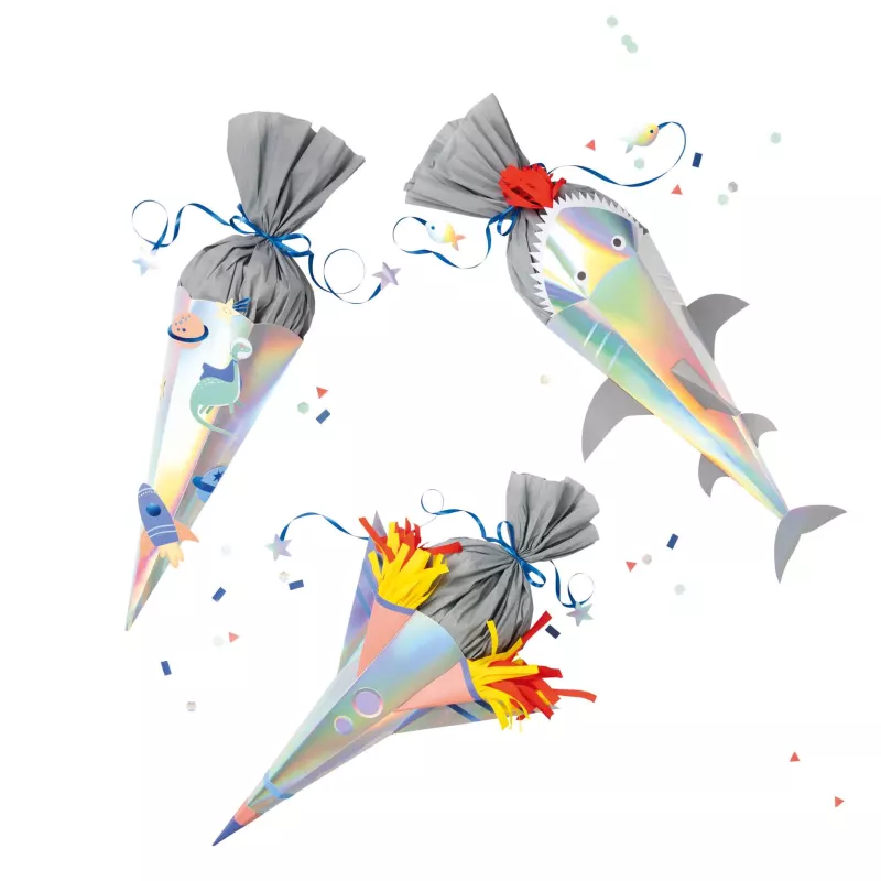 party_cones, confetti, foil_cones, glitter, farbenfroh