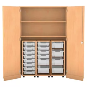 Garagenschrank - flache und hohe Boxen