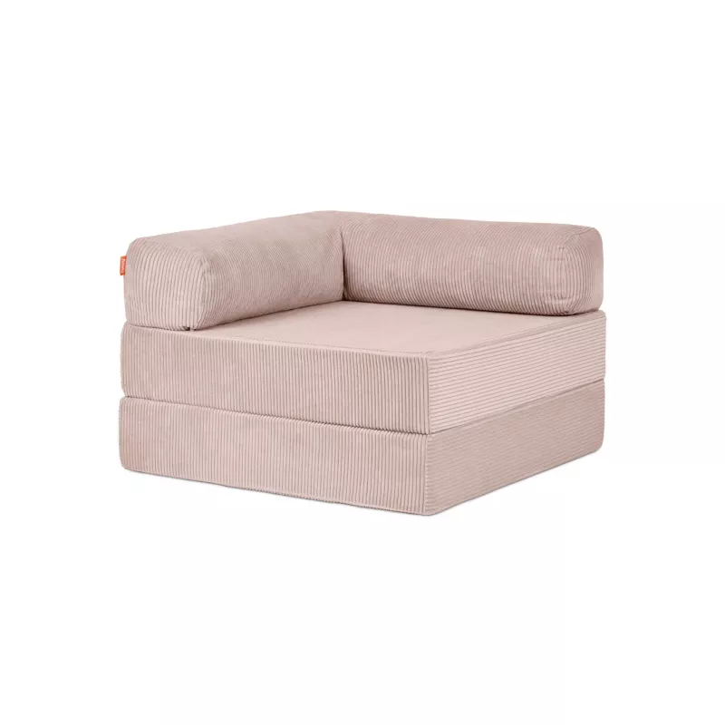 Sessel, Sofapouf, Rückenstütze, Rippenmuster, Pfirsichrosa