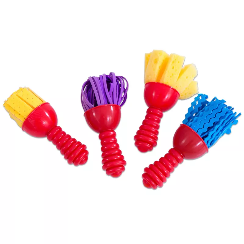spielzeug-rasierer, reinigungsbürste, spülbürsten, schwamm, farbige bürsten