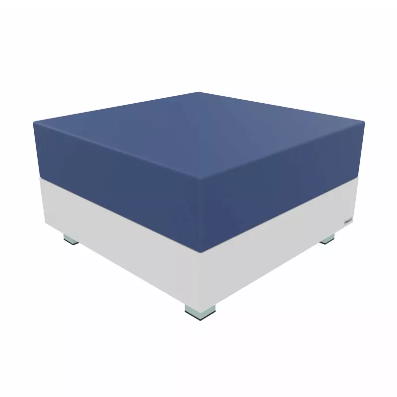 box, ottoman, cushion, blue, base white