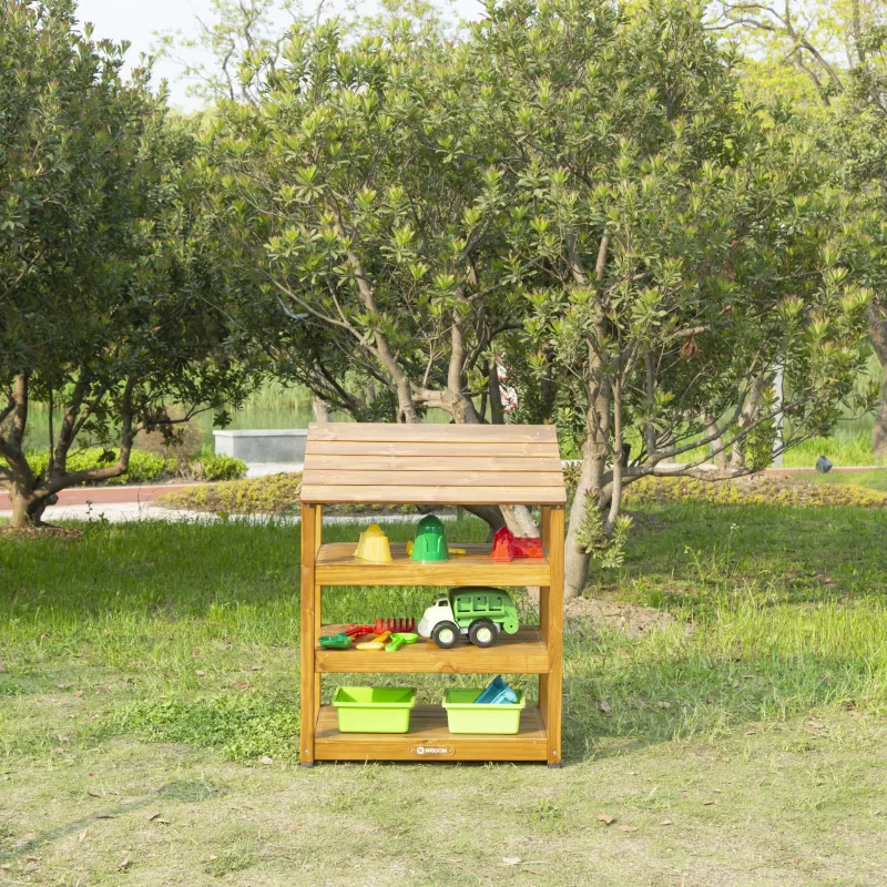 holzregal, spielzeugregal, gartenkit, spielzeugauto, sortierbehälter