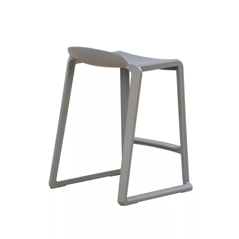 Stuhl, Hocker, Metallstuhl, Grau, Minimalistisch