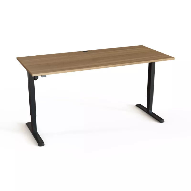 Schreibtisch, Holzplatte, Metallbeine, Kabeldurchlass, Verstellbarer Tischbeinen