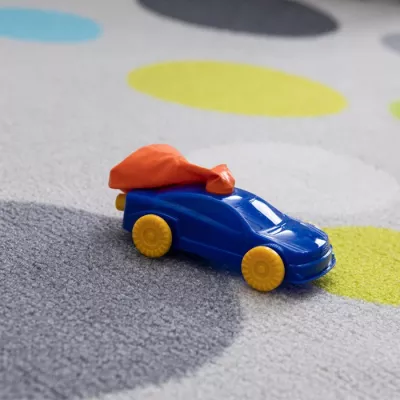 Spielzeugauto, Kautschuk, Gelb, Blauer Wagen, Klettstoff
