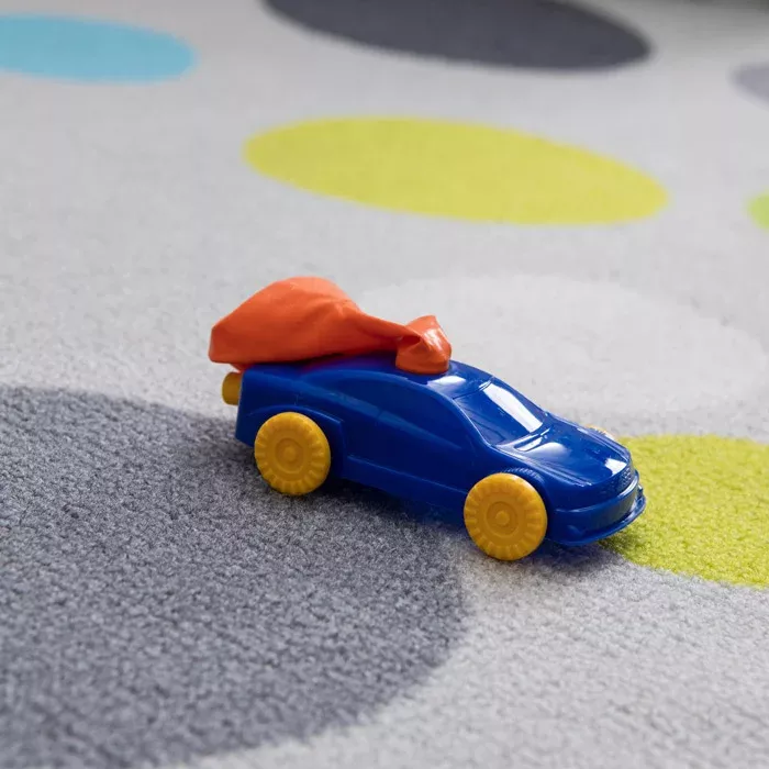 Spielzeugauto, Kautschuk, Gelb, Blauer Wagen, Klettstoff