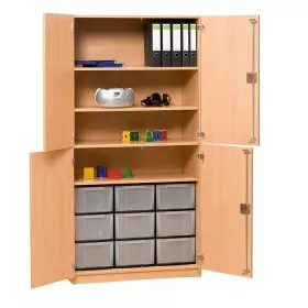 Halbtürenschrank - 9 hohe Boxen