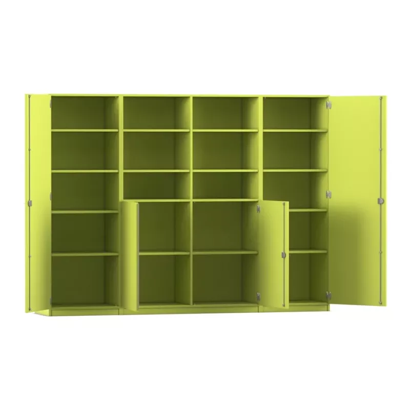 Sidetable cabinet, Storage cabinet, Lime green, Open shelves, Modular storage