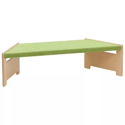 Sofa, Holzgestell, Grün, Sitzbank, Muster: gesteppt