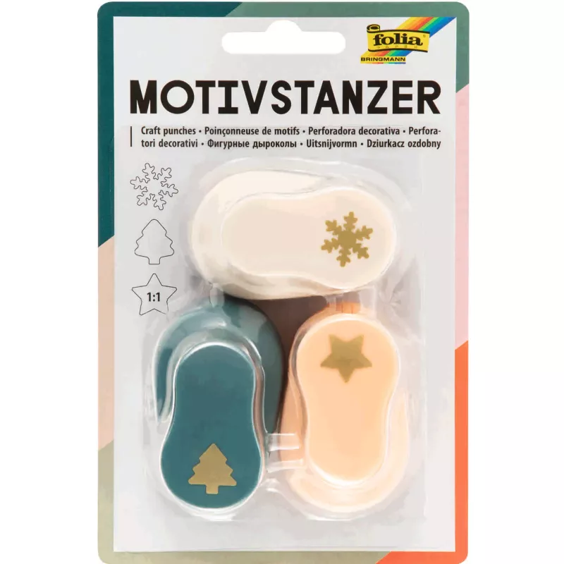 Stempel, Motivstanzer, Schneeflocke, Weihnachtsbaum, Stern