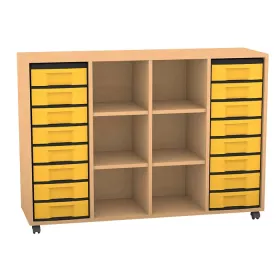 Klassenzimmerregal, 92,3 x 130,7 x 40,8 cm, mit 16 Boxen und 6 Fächern