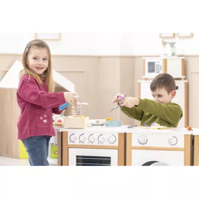 Kinderküche, Küchenspielzeug, Holzküche, Spieleküche, Kochutensilien