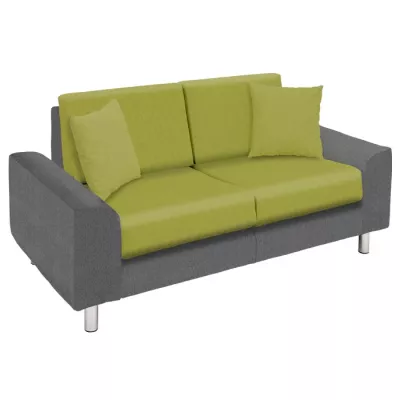Sofa, Zweier-Sofa, Grau, Grün, Kissen