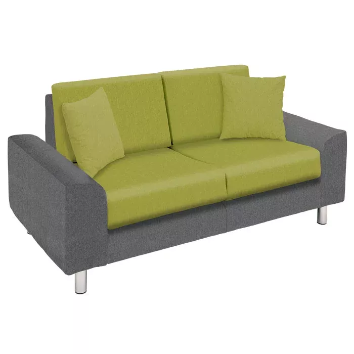 Sofa, Zweier-Sofa, Grau, Grün, Kissen